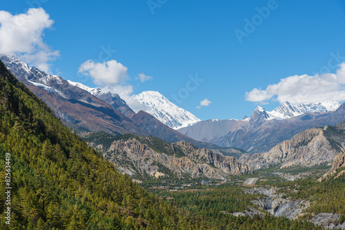 Humde Airport is situated in the Manang world-famous Annapurna circuit trek route Nepal. photo