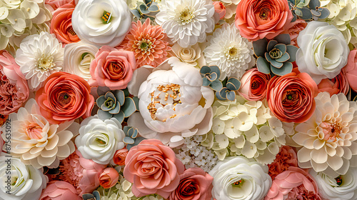 Beautiful floral bouquet with pink and white blossoms for a romantic celebration