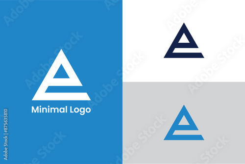 initial letter A triangle modern abstract  creative minimal monochrome monogram symbol, letter A E triangle safety and security warning logo