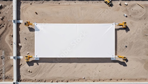 site fence blank blank banner white construction white construction banner vertisement site background fence vertisement the photo