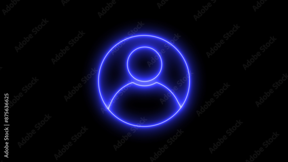 Neon Profile icon. glowing user icon. people head silhouettes Neon Profile icon. glowing user icon. people head silhouettes