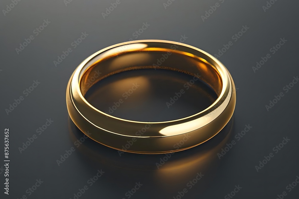 3D Render of Golden Ring on Black Background 3D Render of Golden Ring on Black Background