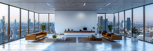 Obraz na płótnie Contemporary office space with minimalist design and bright lighting w salonie
