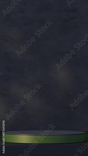 3D Render Vertical Animation Platform with Background and Tree Shadows