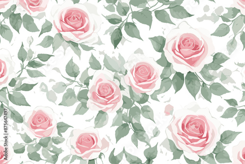 Adobe Illustrator Artwork vector watercolor painting colorful splashes on a white floral background flower leaf bouquet beautiful natural bloom graphic drawing rose pattern abstract painted