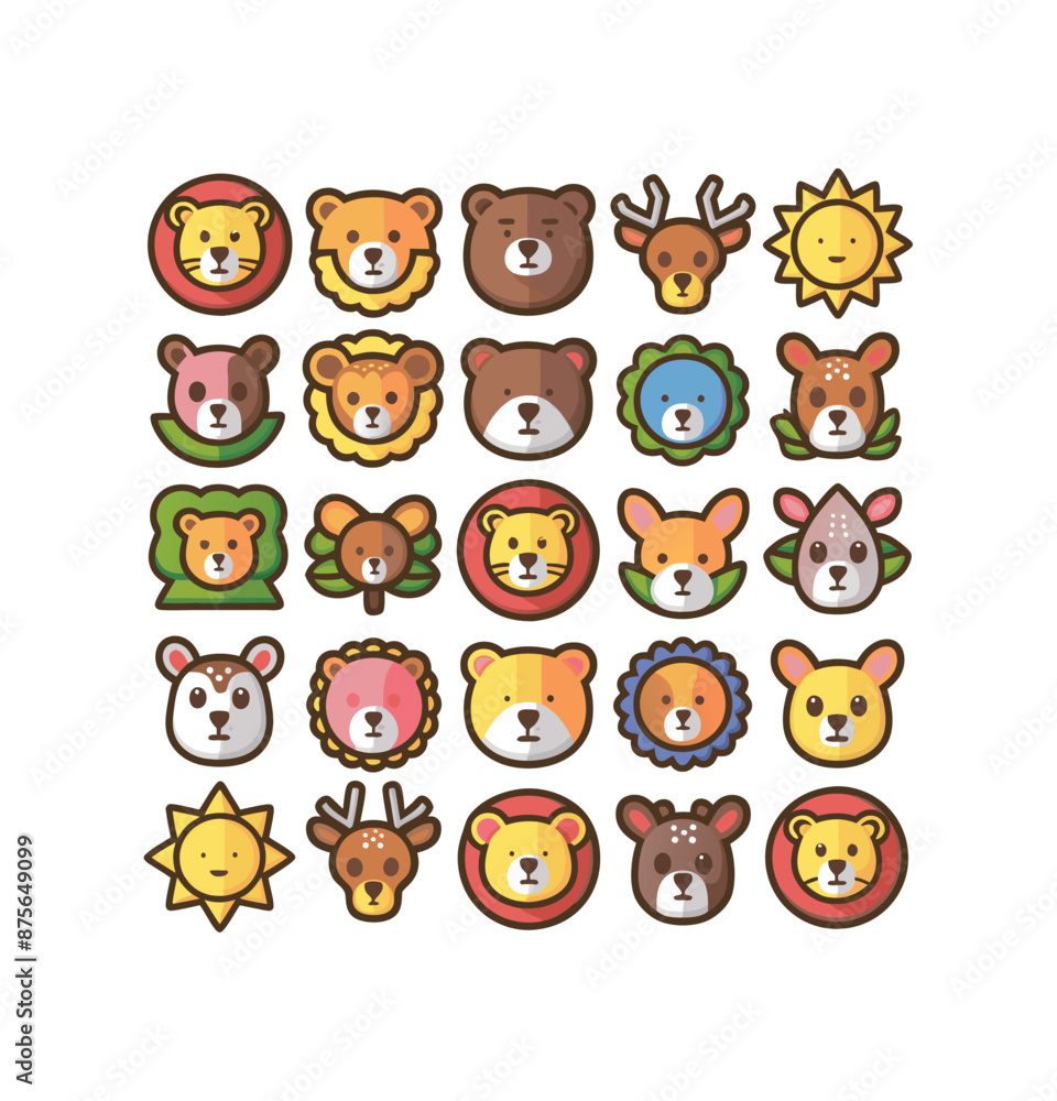 Emoticons different feelings illustration set Emoticons different feelings illustration set