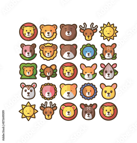 Emoticons different feelings illustration set