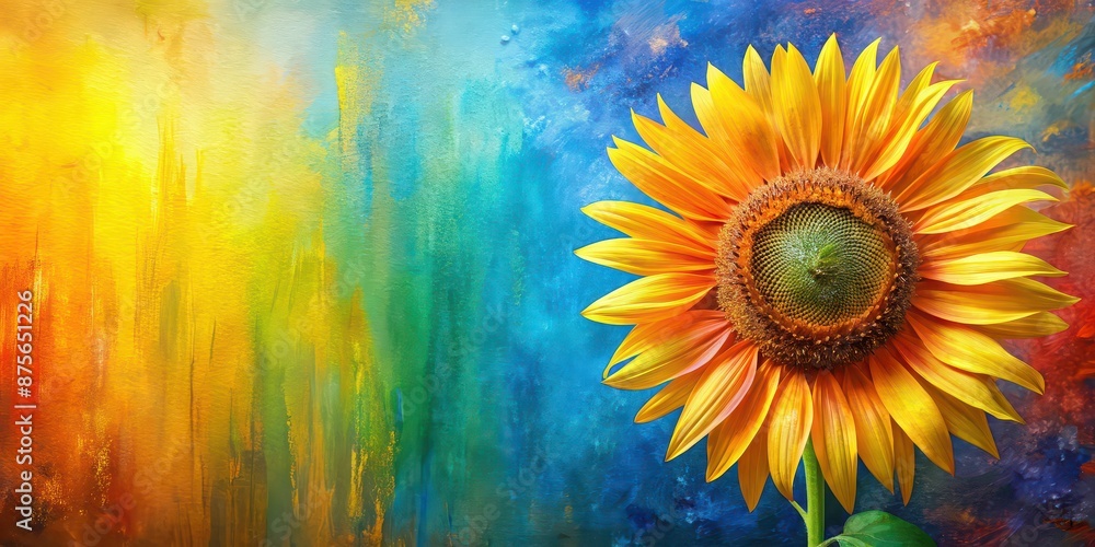 Abstract sunflower made with color paints, abstract,sunflower, art, colorful, vibrant, creation, design, artistic Abstract sunflower made with color paints, abstract,sunflower, art, colorful, vibrant, creation, design, artistic