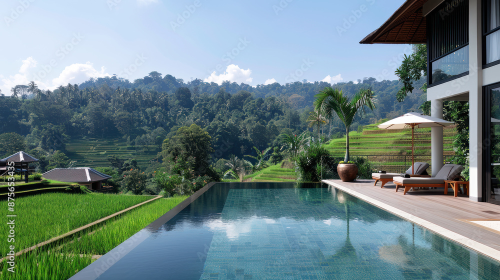 Hotel swimming pool accommodation by rice terrace for relax vacation Hotel swimming pool accommodation by rice terrace for relax vacation