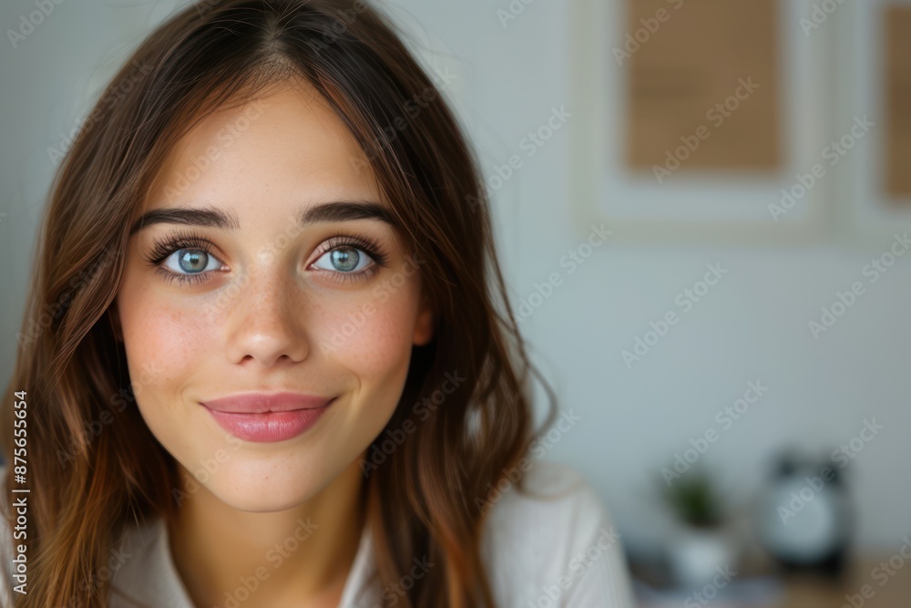 Interviewing for Success: Female Manager Smiling While Meeting with New Applicants in the Office Interviewing for Success: Female Manager Smiling While Meeting with New Applicants in the Office