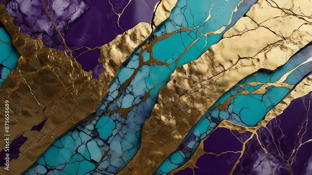 Modern abstract artwork, featuring a luxurious turquoise and black marble design.Abstract painting, can be used as a trendy background for wallpapers, posters, cards, invitations, websites.