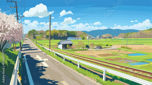 A perspective view of calm scenery at mild seven hill