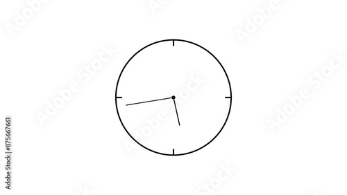 Abstract digital wall clock icon illustration background 4k.