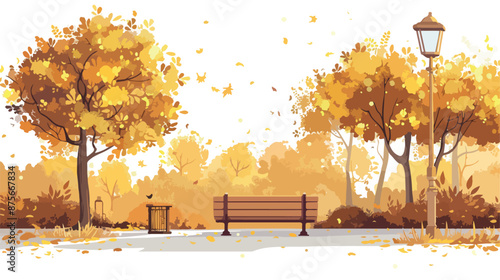 A romantic autumn ambience with golden hues light 