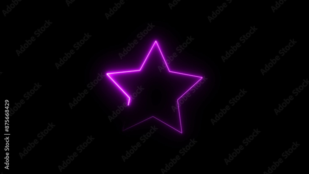 Neon light star frame icon background illustration 4k. Neon light star frame icon background illustration 4k.