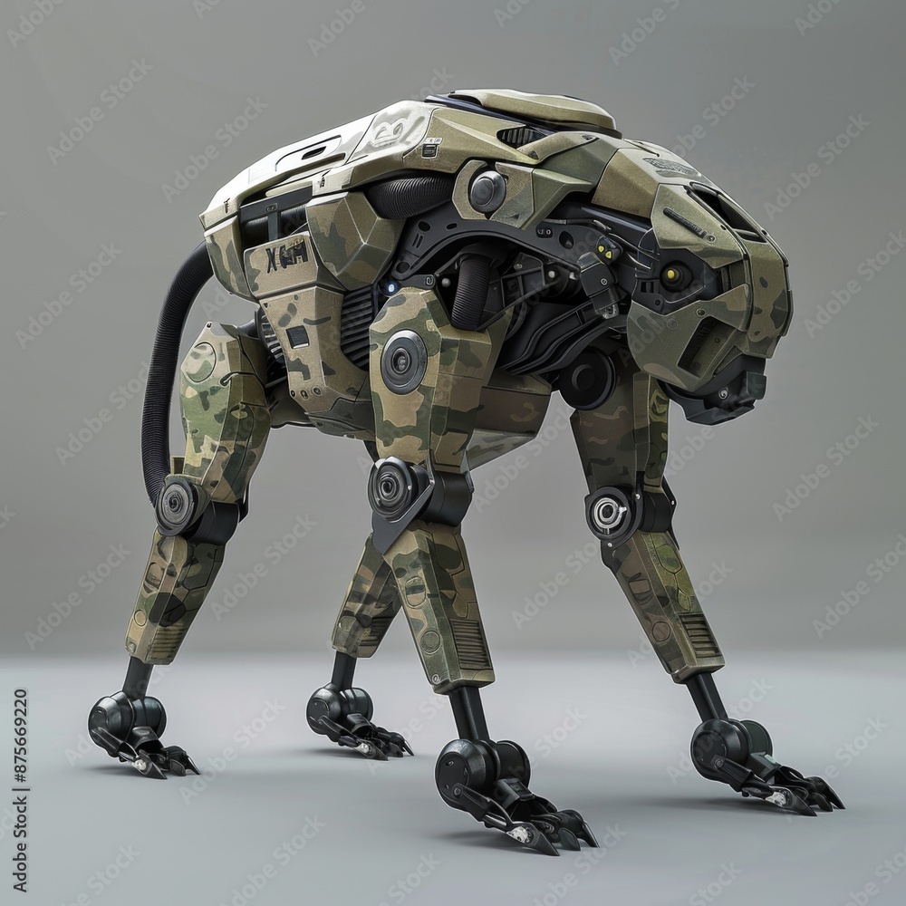 Abstract Military Combat Robot Dog Concept: Futuristic Vector ...