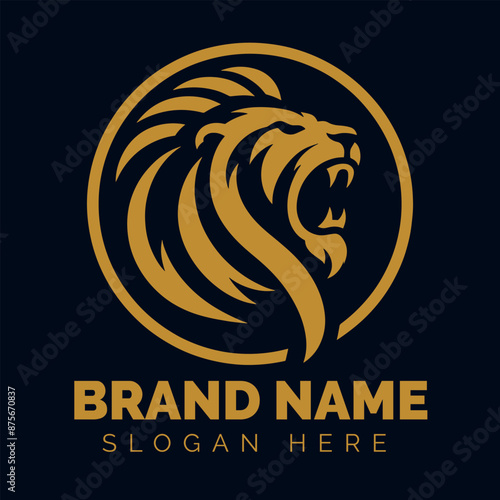 Roaring lion logo design vector