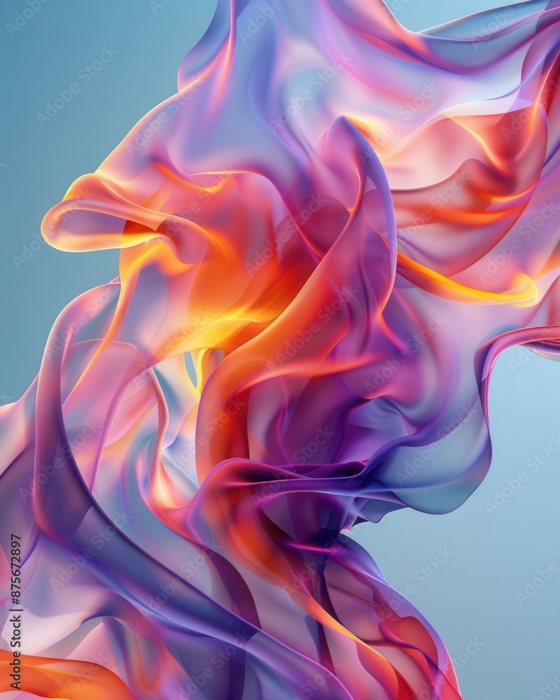 Obraz premium Abstract digital 3D background, fluid shapes and vibrant gradients, spacious copy space, Generative AI, sleek and modern, dynamic and visually striking