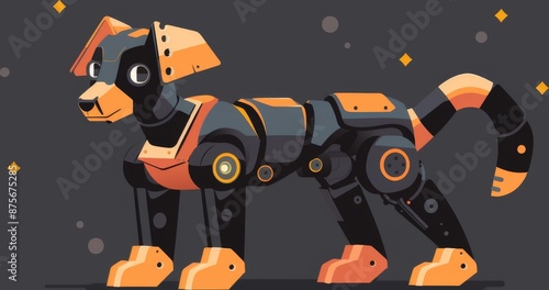 Wallpaper Mural Futuristic Robotic Dog Illustration: Advanced AI Pet Concept for Modern Technology Enthusiasts. Perfect for Tech Blogs, AI Innovations, and Future Pet Trends Torontodigital.ca