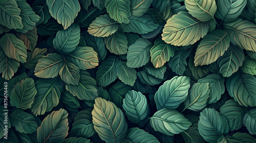 Leafy texture with detailed veins and natural patterns creating a lush and organic feel