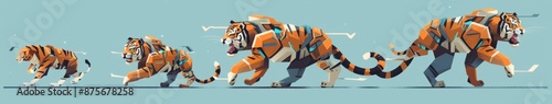 Wallpaper Mural Innovative Mechanical Tiger Vector Illustration for National Robotics Week. A sleek and detailed flat design showcasing the blend of wildlife and advanced technology, perfect for tech enthusiasts and  Torontodigital.ca