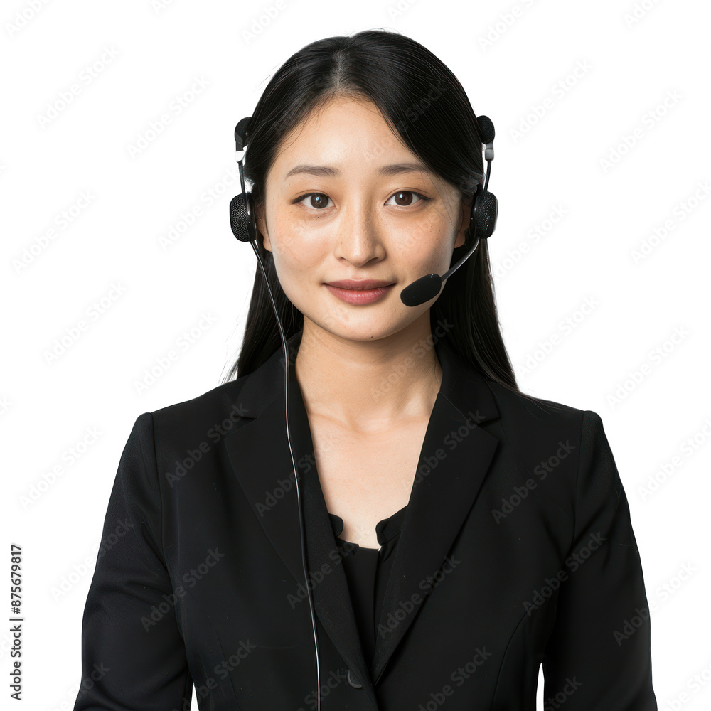 woman call center operator isolated on a White Background woman call center operator isolated on a White Background