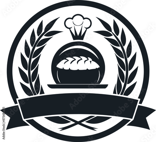Bakery manufacturer brand icon logo silhouette vector 