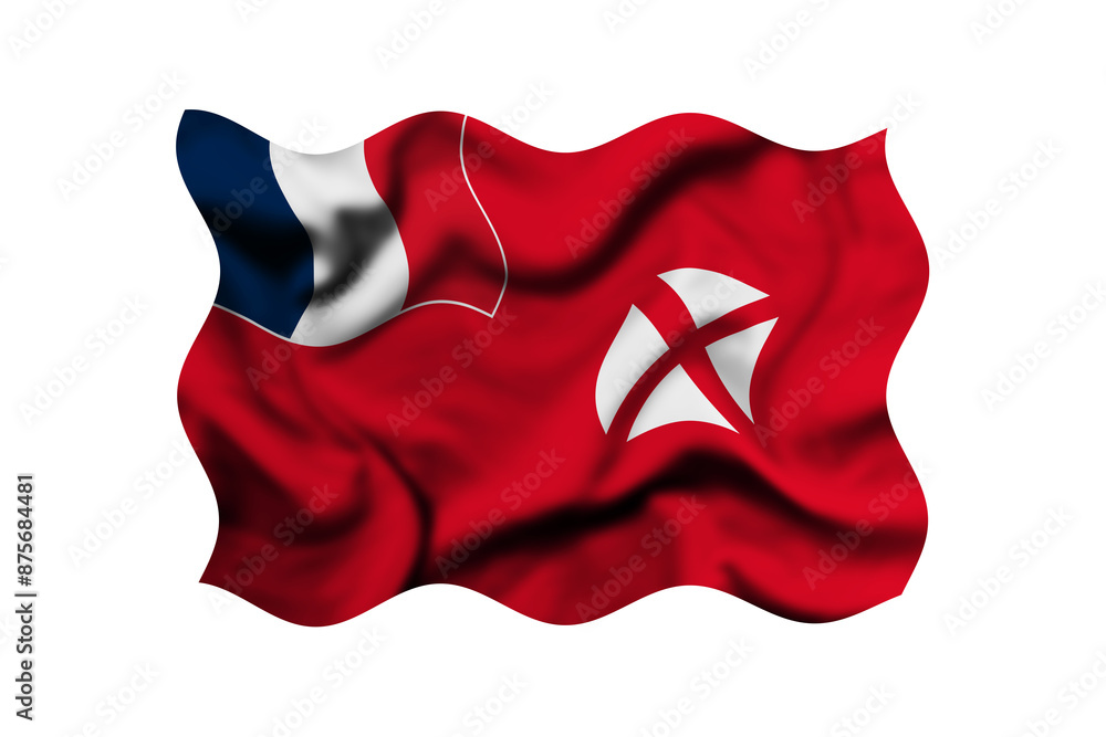 Waving the flag of Wallis and Futuna on a transparent background. 3d rendering. Clipping Path Included Waving the flag of Wallis and Futuna on a transparent background. 3d rendering. Clipping Path Included