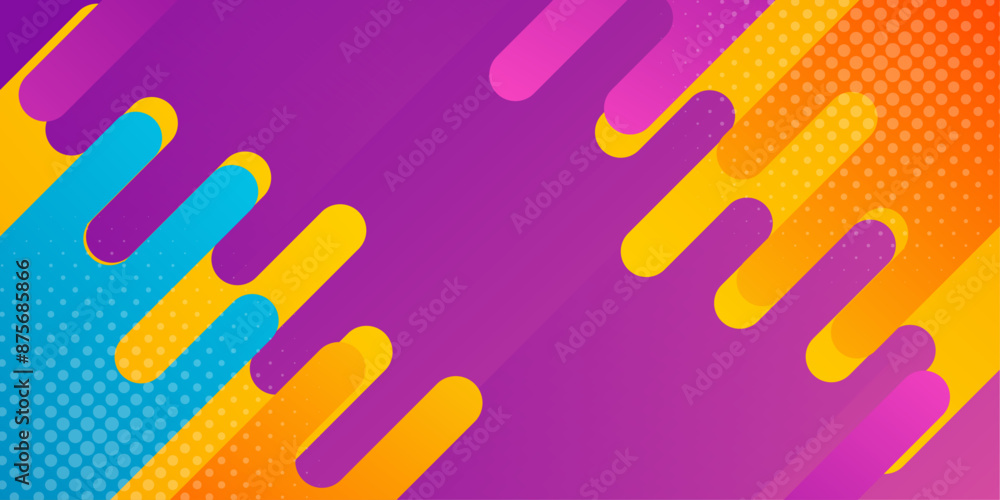 Fototapeta premium Abstract colorful gradient dynamic background. Modern wallpaper with halftone. Beautiful vector design for templates, banners, covers, websites, pages, and others