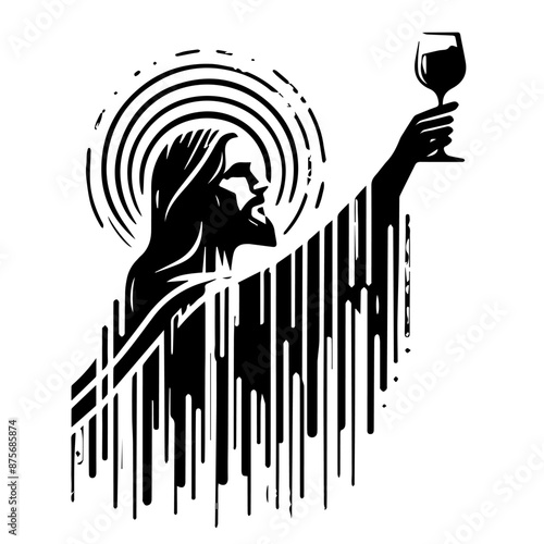 Jesus Christ raising the glass of wine