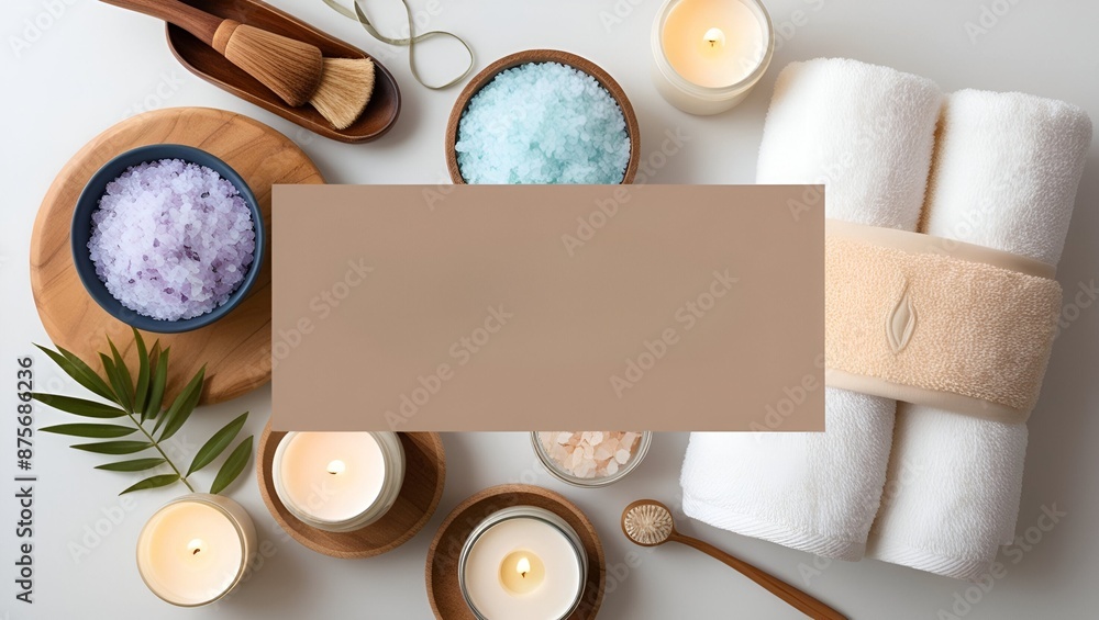 Fototapeta premium Relaxing Spa Flame Background with Copy Space