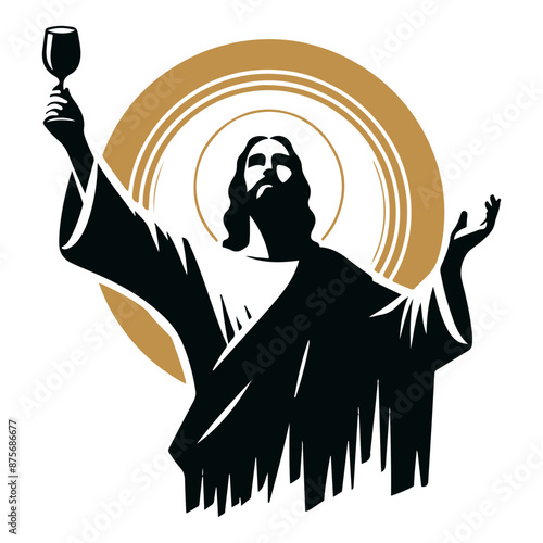 Jesus Christ raising the glass of wine