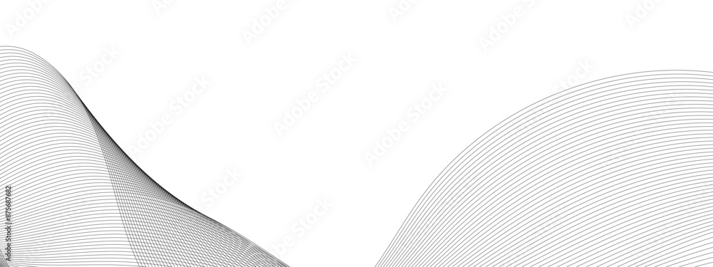 Fototapeta premium Abstract wavy grey stream element for design on transparent background isolated. frequency sound wave lines, technology, data science, business wave line background. Vector illustration.