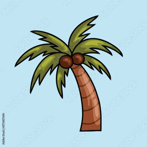 Coconut Tree Vector Icon Summer Elements