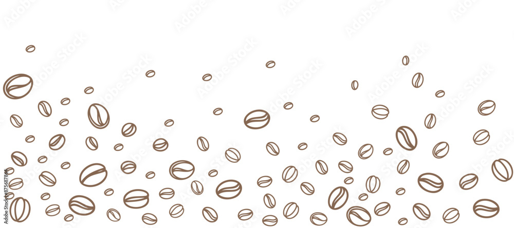 vector illustration of coffee bean background on white background. sketch of coffee beans. Hand drawn coffee beans vector.