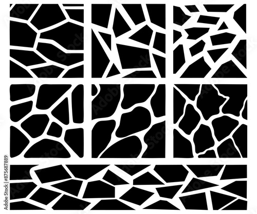 Set of texture of different shapes of figures. Set of banners of different shapes of figures texture. Abstract pattern or background