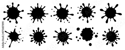 Vector set of blots or stain on the white background