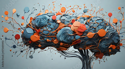 An abstract illustration of neuroplasticity, showing the brain's ability to reorganize and form new connections. Use fluid and flexible shapes to convey adaptability.

 photo