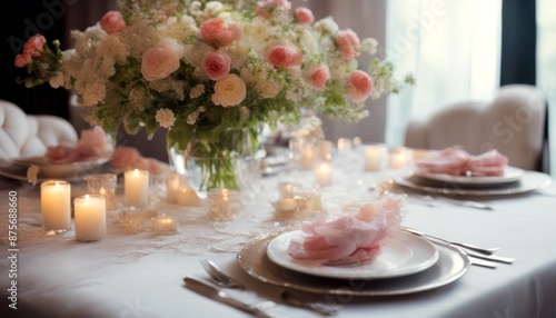 eatery luxury decoration amazing flowers bouquet dding arrangement with beautiful table banquet celebration catering photo