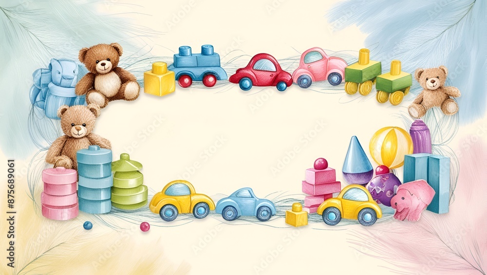 Obraz premium Kids Copy Space Background with Flame Elements