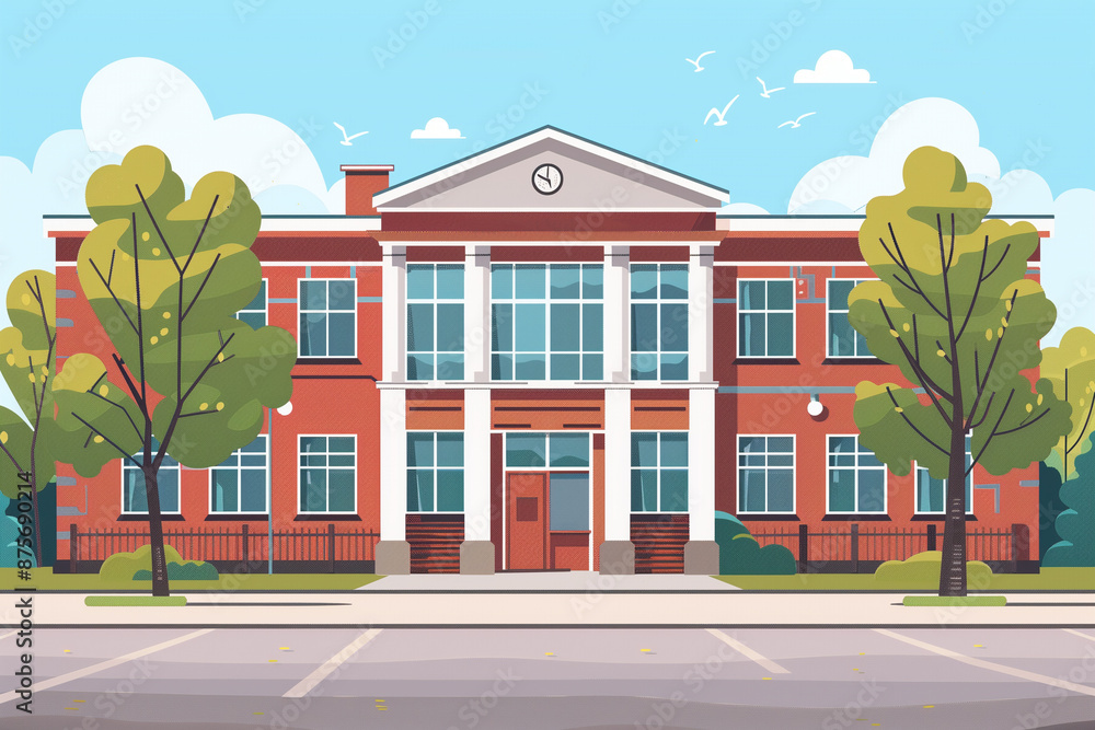 illustration Vector of Primary School Facade illustration Vector of Primary School Facade