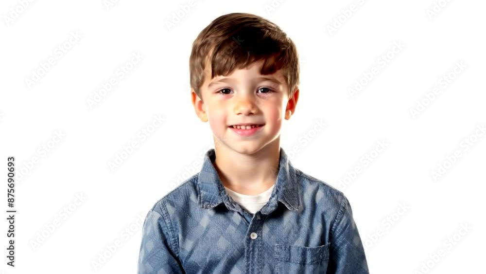 Portrait of a Smiling Brunette Boy Generative AI Portrait of a Smiling Brunette Boy Generative AI