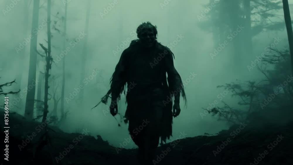 Monster Stalking Through Misty Forest Generative AI Monster Stalking Through Misty Forest Generative AI