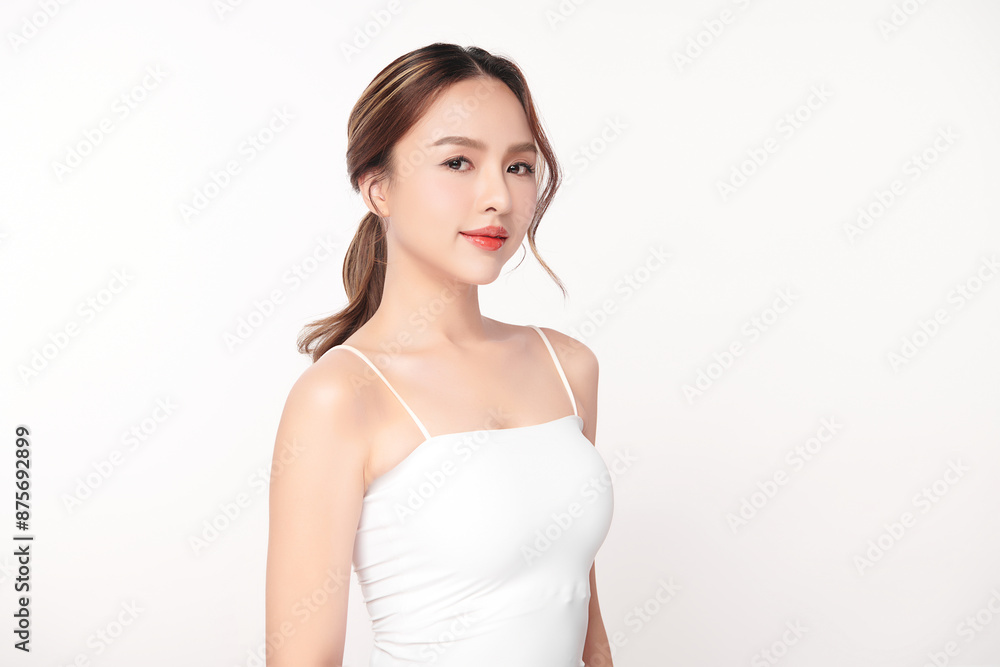 Beautiful young asian woman with clean fresh skin on white background, Face care, Facial treatment, Cosmetology, beauty and spa, Asian women portrait. Beautiful young asian woman with clean fresh skin on white background, Face care, Facial treatment, Cosmetology, beauty and spa, Asian women portrait.