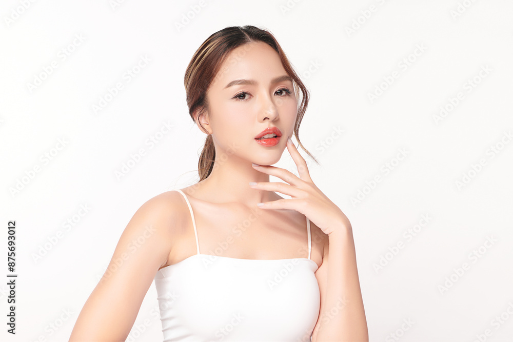 Beautiful young asian woman with clean fresh skin on white background, Face care, Facial treatment, Cosmetology, beauty and spa, Asian women portrait. Beautiful young asian woman with clean fresh skin on white background, Face care, Facial treatment, Cosmetology, beauty and spa, Asian women portrait.