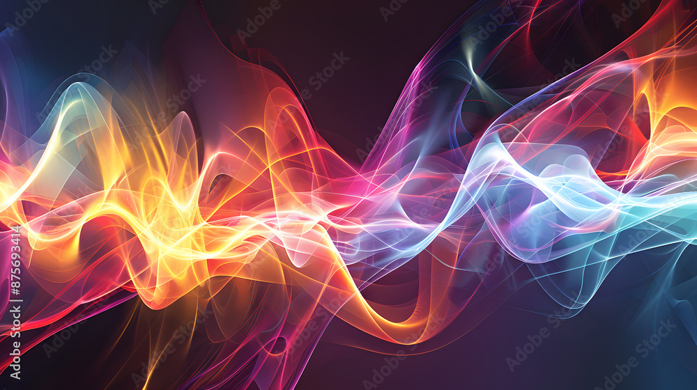 Obraz premium Colorful abstract light energy waves.