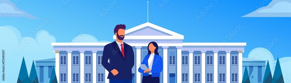Public finance reforms, changes in financial regulations, flat design illustration Public finance reforms, changes in financial regulations, flat design illustration