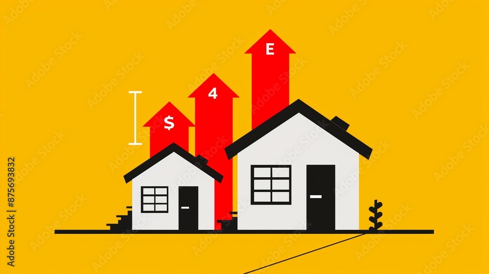 Mortgage approval, credit score requirement, flat design illustration Mortgage approval, credit score requirement, flat design illustration