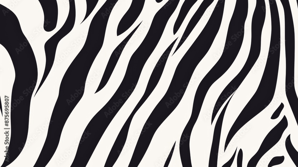 Simple Zebra Skin Pattern Vector Background in Black and White Simple Zebra Skin Pattern Vector Background in Black and White
