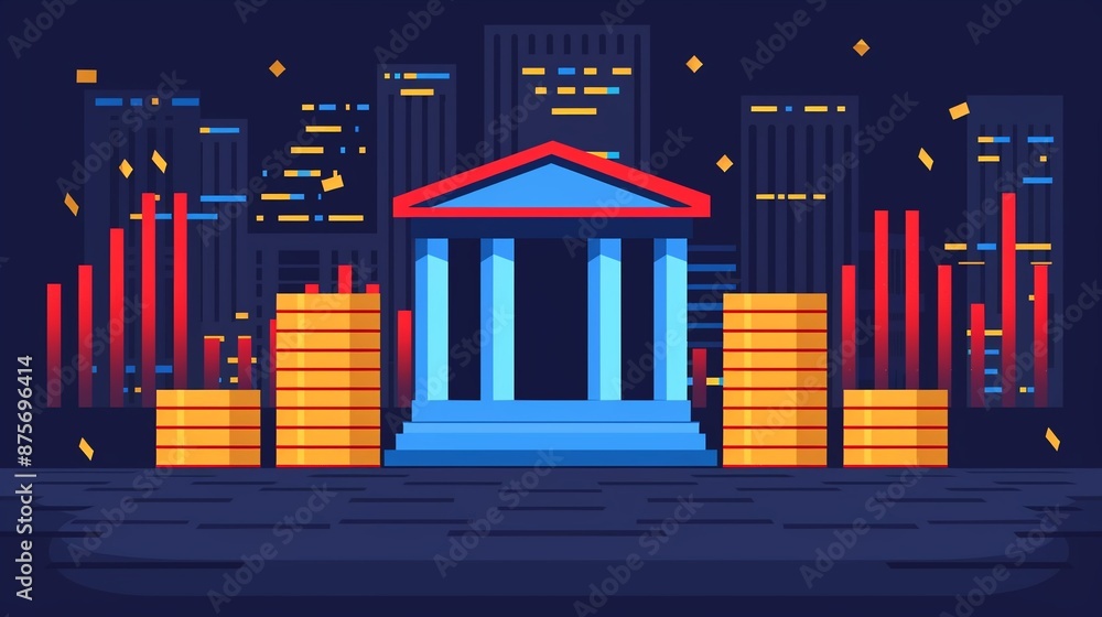 Fototapeta premium Interest rate derivatives, financial instruments, flat design illustration